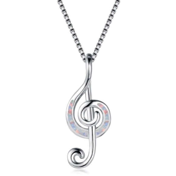 NEW! Beautiful Treble Clef Music Pendant & Necklace - GIFT - Picture 1 of 3